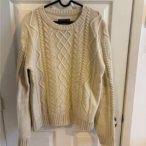 H&M Cream Cable-Knit Crewneck Sweater